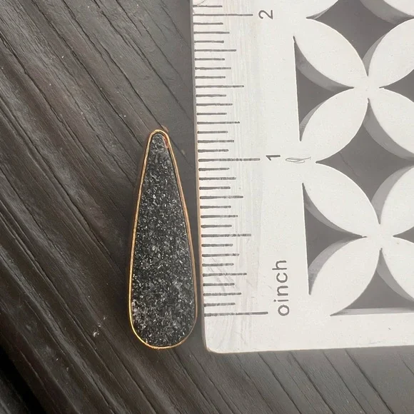 Charles Albert Black Druzy Teardrop Pendant - Picture 1 of 5